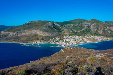 Yunan kenti Gefira 'nın Panorama manzarası.