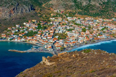 Yunan kenti Gefira 'nın Panorama manzarası.