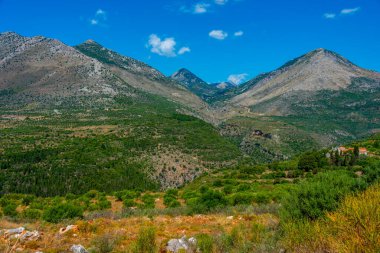 Yunanistan 'daki Taygetos dağlarının manzarası.