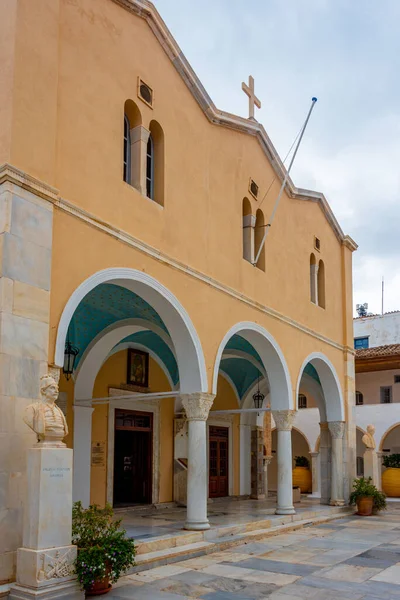 Görögországi Lord Hydra Ortodox Katedrális Anyaszentegyházának Alvása — Stock Fotó