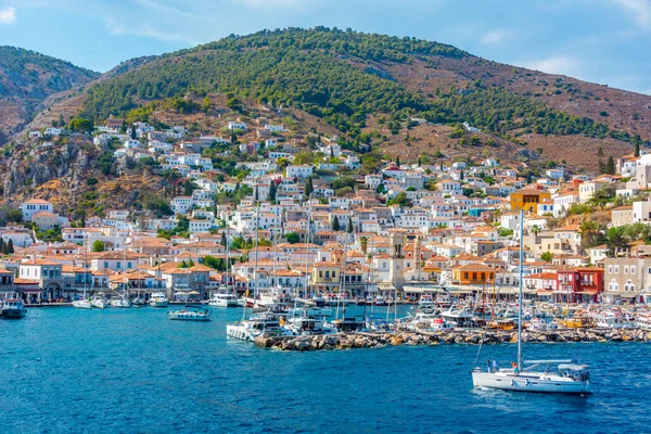 Vista Del Puerto Hydra Grecia —  Fotos de Stock