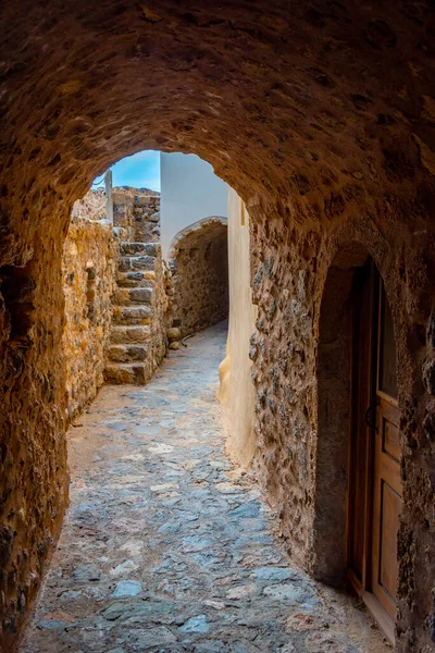 stock image Stone street of historical town Monemvasia in Greece.