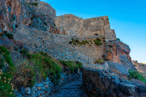Yunanistan 'daki Monemvasia kalesine giden merdiven.