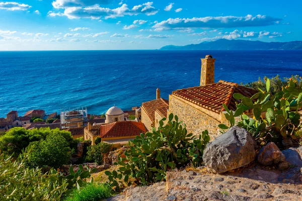 stock image Rooftops of Greek town Monemvasia.