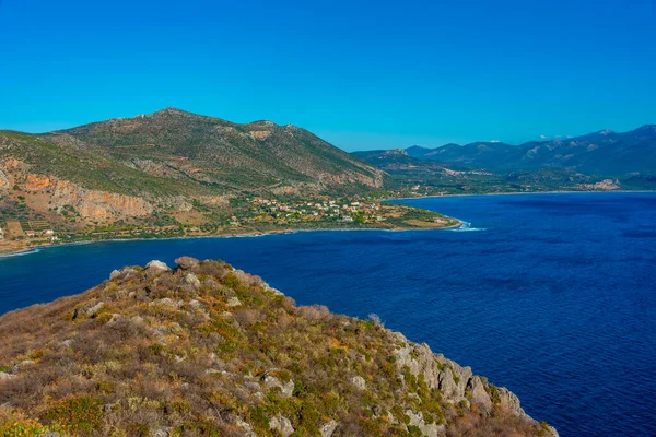 Panorama Vista Praia Pori Península Peloponeso Grécia — Fotografia de Stock