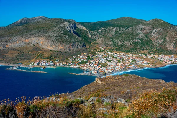 Panorama Griekse Stad Gefira — Stockfoto