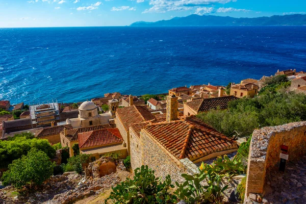 stock image Rooftops of Greek town Monemvasia.