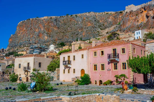 stock image Chrysafitissa square in Greek town Monemvasia.