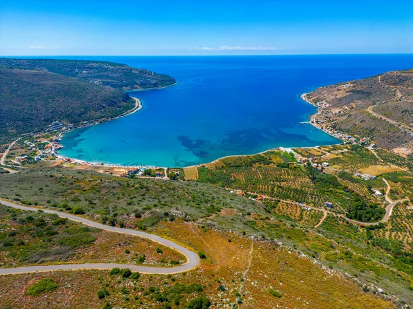 Panoramisch Uitzicht Het Platteland Van Itilo Strand Griekenland — Stockfoto