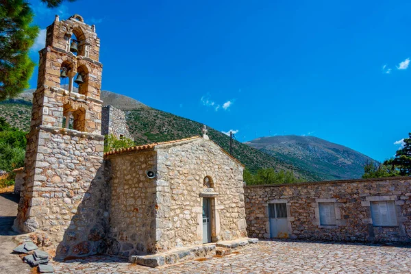 stock image Church of St George at Mani village Drialos, Greece.