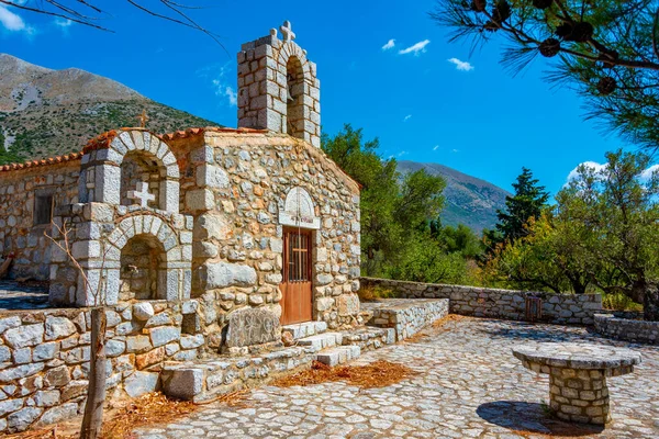 Iglesia San Jorge Pueblo Mani Drialos Grecia —  Fotos de Stock