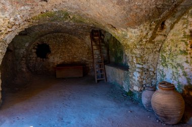 Yunanistan 'daki Mystras arkeoloji sahasına bakış.