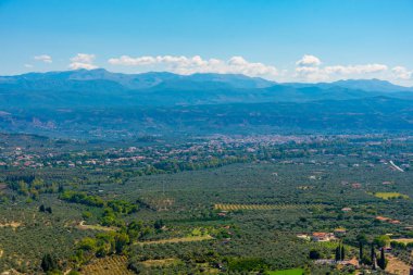 Yunan kenti Sparta 'nın Panorama manzarası.