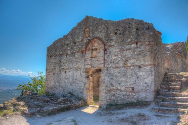 Yunanistan 'daki Mystras arkeoloji sahasına bakış.