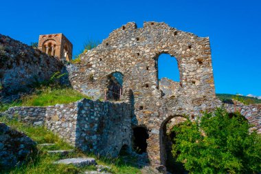 Yunanistan 'daki Mystras arkeoloji sahasına bakış.