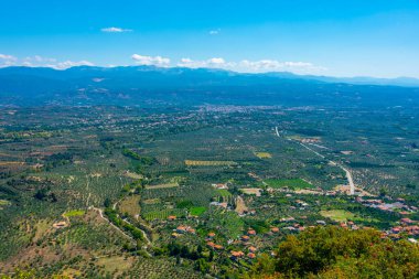 Yunanistan 'daki Mora yarımadasının tarım manzarası.
