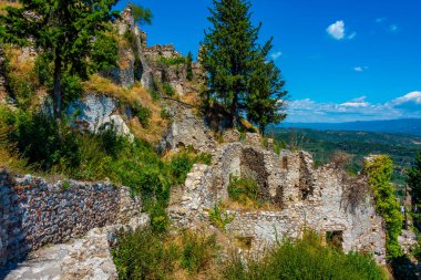 Yunanistan 'daki Mystras arkeoloji sahasına bakış.