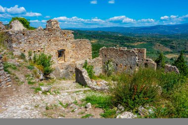 Yunanistan 'daki Mystras arkeoloji sahasına bakış.