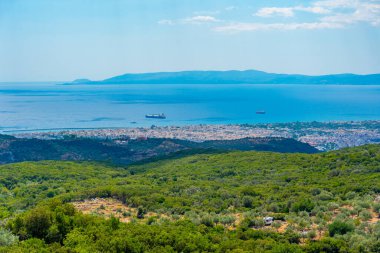 Yunanistan 'ın Kalamata kentinin Panorama manzarası.