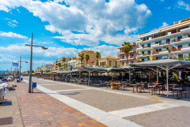 Seaside promenade at the port of Kalamata in Greece. clipart