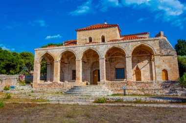 Yunanistan 'daki Pilos şatosunda Metamorfoz Sotiros Kilisesi.