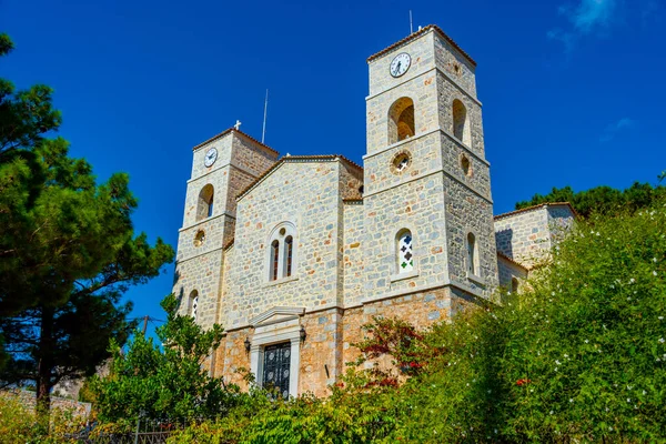 stock image Church Agios Petros at Mani village Kita, Greece.