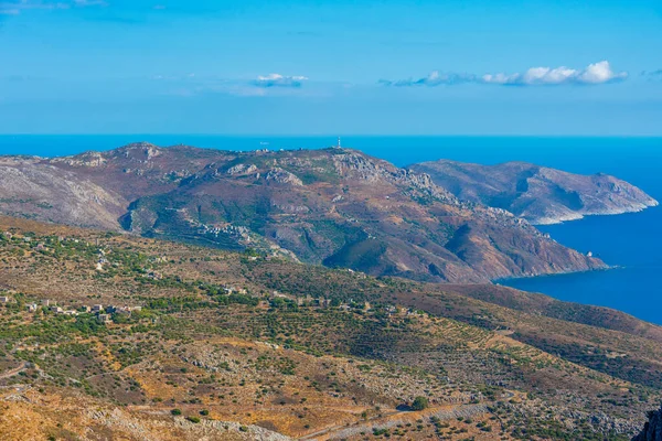 Vue Panoramique Région Mani Depuis Village Mountanistika Grèce — Photo