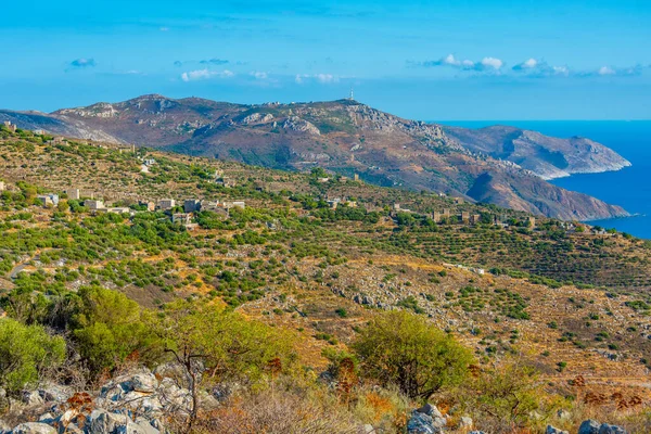 Landskap Peloponnesos Med Traditionella Mani Byar Grekland — Stockfoto