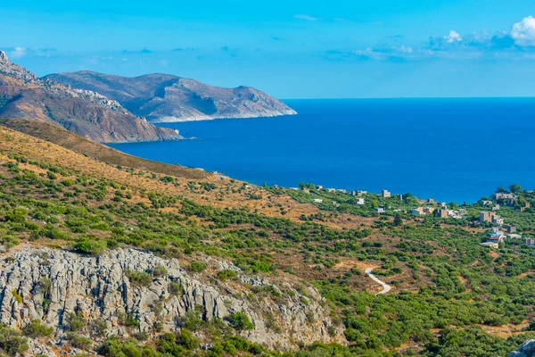 Panorama Utsikt Över Mani Regionen Från Mountanistika Byn Grekland — Stockfoto