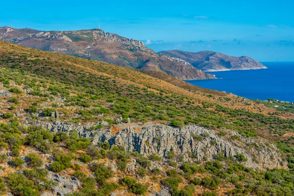 Panorama Utsikt Över Mani Regionen Från Mountanistika Byn Grekland — Stockfoto