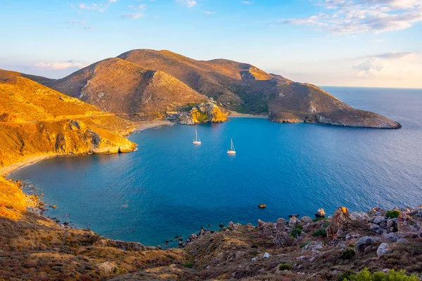 Stock image Panorama view of Marmari beach in Greece.