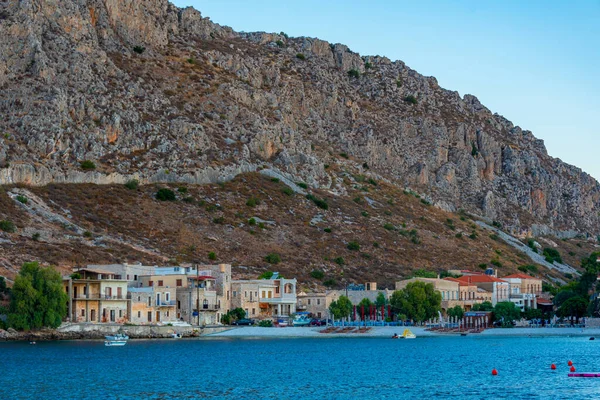 stock image Sunrise view of seaside of Gerolimenas, Greece.