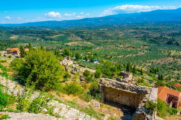 Vista Panorámica Del Yacimiento Arqueológico Mystras Grecia —  Fotos de Stock