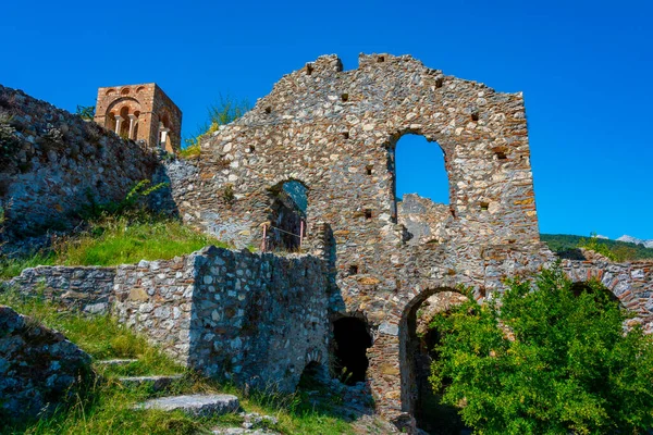 Yunanistan 'daki Mystras arkeoloji sahasına bakış.