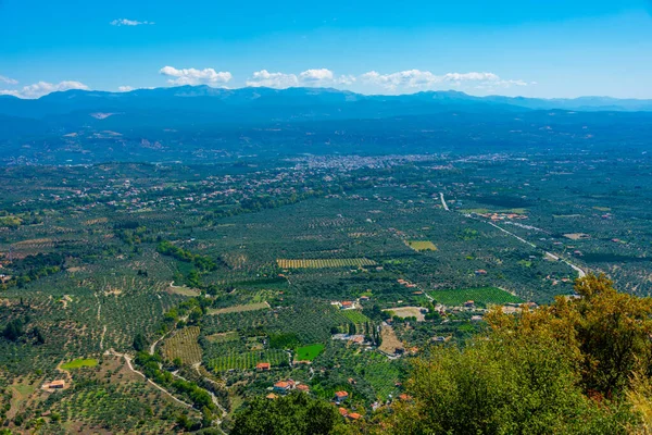 stock image Agricultural landscape of Peloponnese peninsula in Greece.