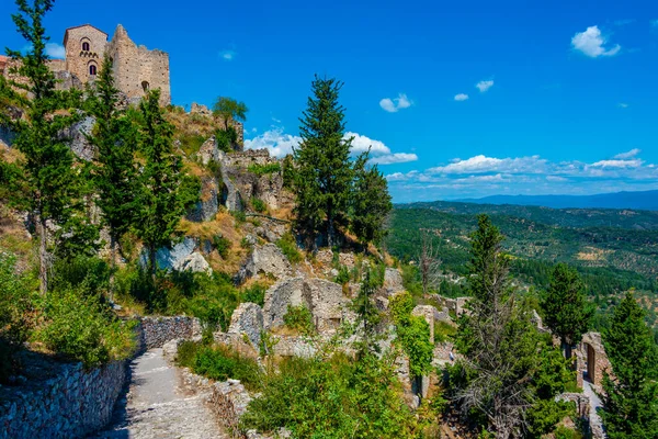 View of Mystras archaeological site in Greece.