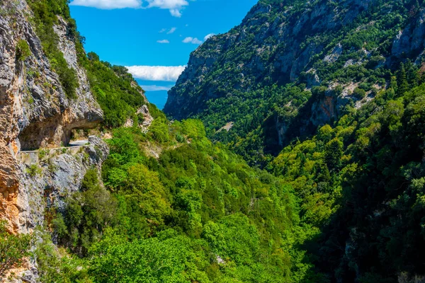 Tunnel Road Passing Langada Pass Greece — Stock Photo, Image