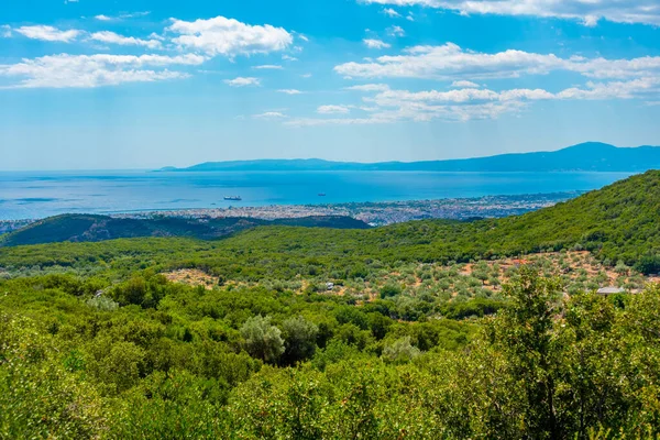 Yunanistan 'ın Kalamata kentinin Panorama manzarası.