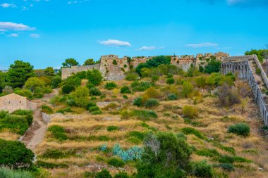 Yunanistan 'daki Pylos şatosunun manzarası.