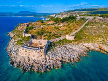 Yunanistan 'daki Pylos Kalesi Panoraması.