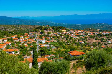 Yunanistan 'ın Hrisokellaria köyünün Panorama manzarası.