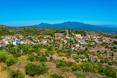 Yunanistan 'ın Hrisokellaria köyünün Panorama manzarası.