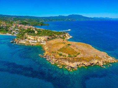 Yunanistan 'daki Koroni Kalesi Panoraması.