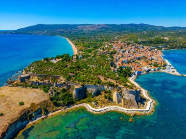 Yunanistan 'daki Koroni Kalesi Panoraması.