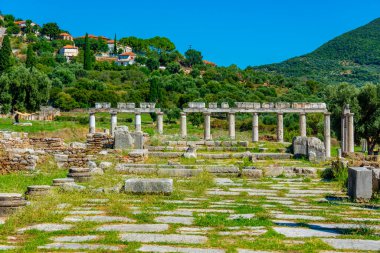 Yunanistan 'daki Antik Messini Arkeoloji Bölgesi Tarihi Pazarı.