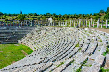 Yunanistan 'daki Antik Messini Arkeolojik Alanı antik stadyumu.