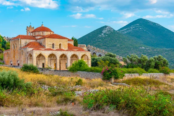 stock image Metamorphosis Sotiros church at Pilos castle in Greece.