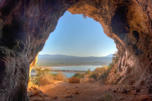 Jeskyně Nestor Ostrově Peloponés Řecku — Stock fotografie