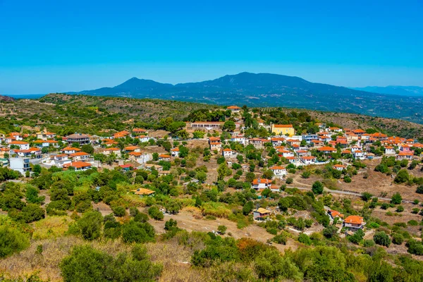 stock image Panorama view of Greek village Chrisokellaria in Greece.