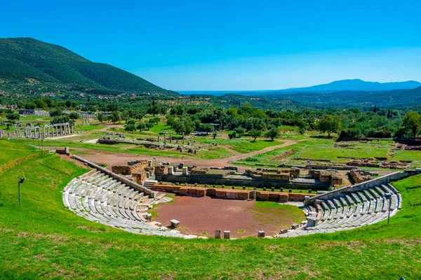 stock image Panorama view of Archaeological Site of Ancient Messini in Greece.